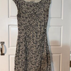 LOFT Black and Cream Mini Dress